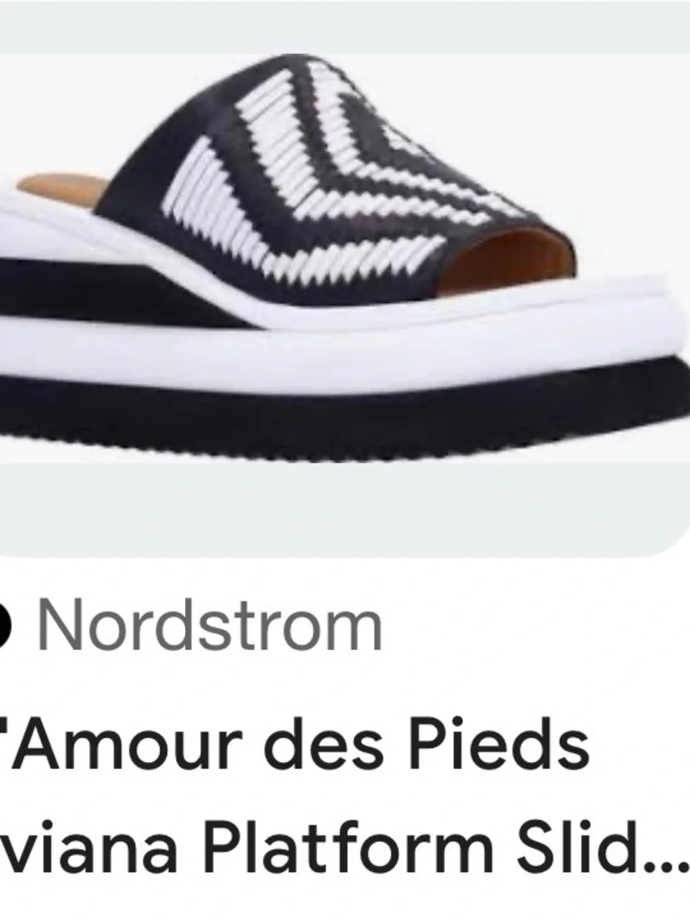 L'Amour des Pieds Eviana Black & White Platform Slide